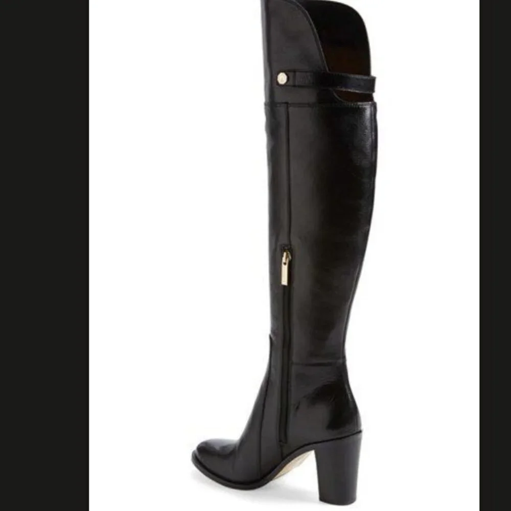 Louise et Cie “Navaria” Over‑the‑Knee Leather Boot – Black – Size 8 / 38 – NWOT